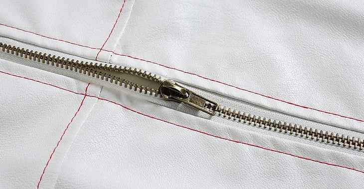 Embroidered Trendy American Motorcycle PU Leather Jacket