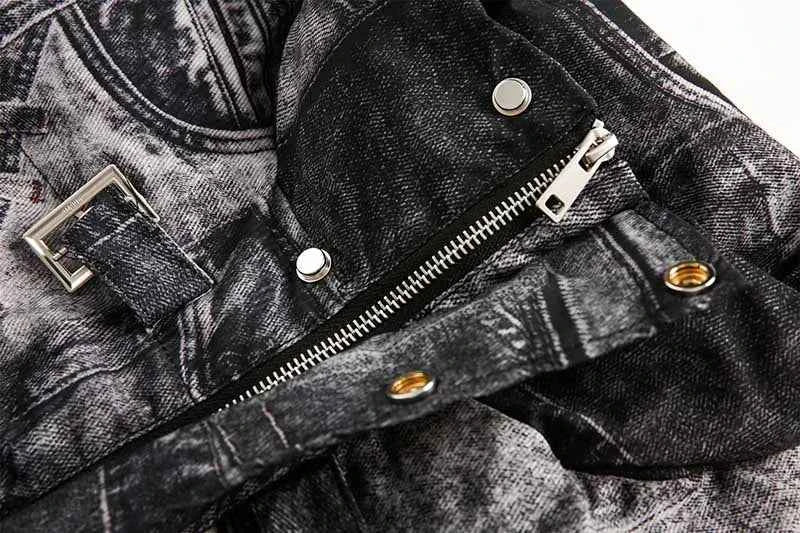Minimalist Graffiti Printed Loose Hip Hop Jacket