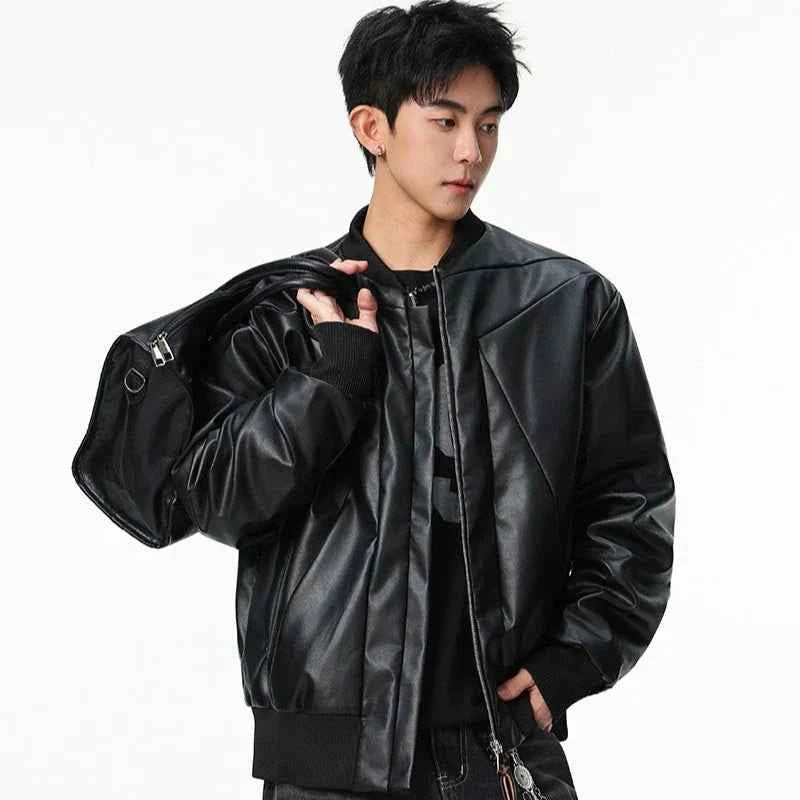 Classic Stylish Hip Hop Windproof Leather Jacket