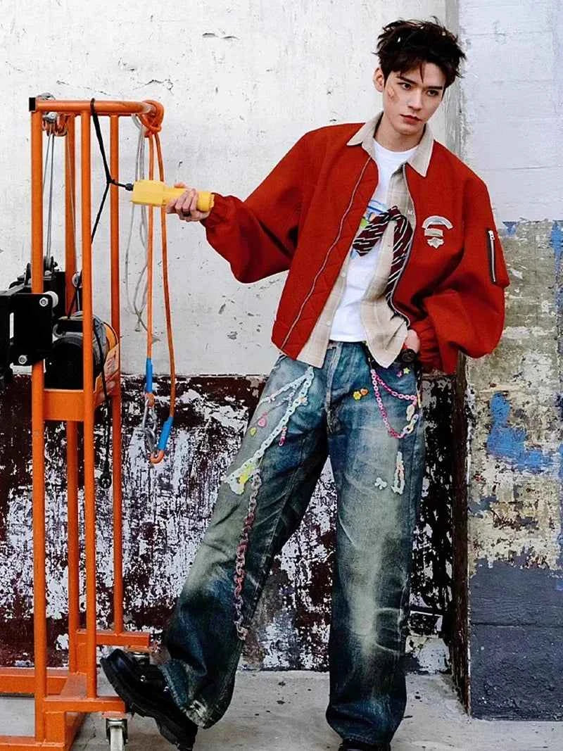 Curved Knife Slim Fit Vintage Jeans