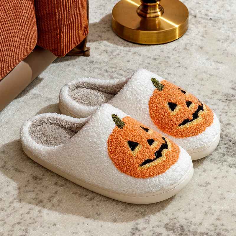 Cozy Pumpkin Halloween Slipper