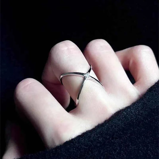 Elegant Galaxy Cross Star Open Ring