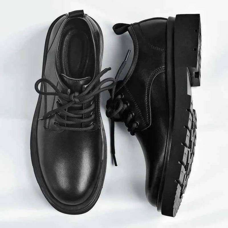Black High-End British Style Leather Shoes