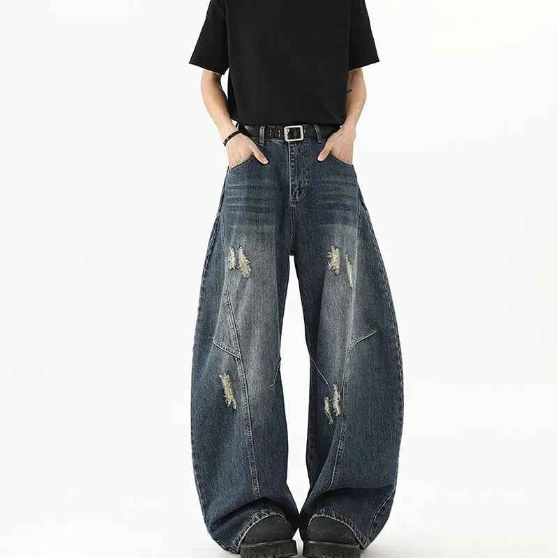 Korean Style High Street Ripped Loose Jeans