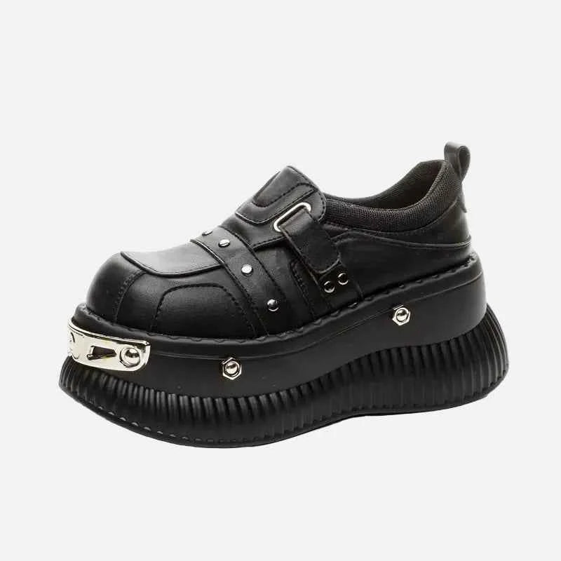 Chunky Black Gothic Platform Heels Shoes