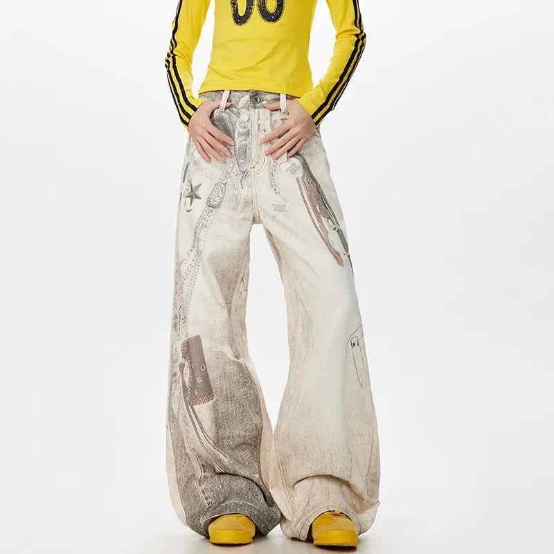 Original Laidback Look Straight Tube Wide Leg Jeans