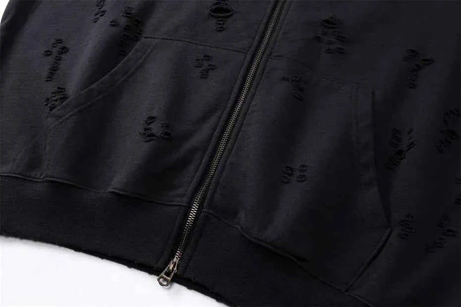 Zip Up Hoodie Torn Tracks