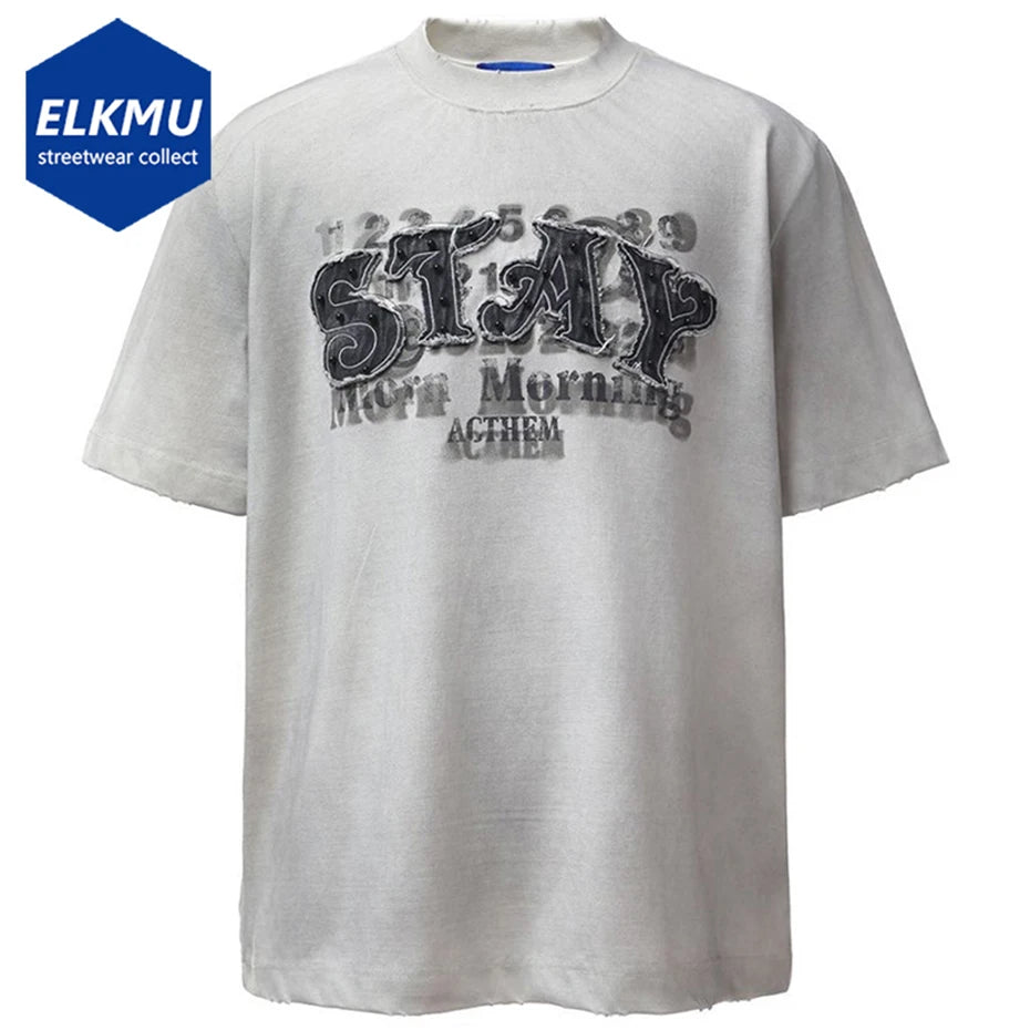 Rivet Patchwork Oversized Unisex T-Shirts