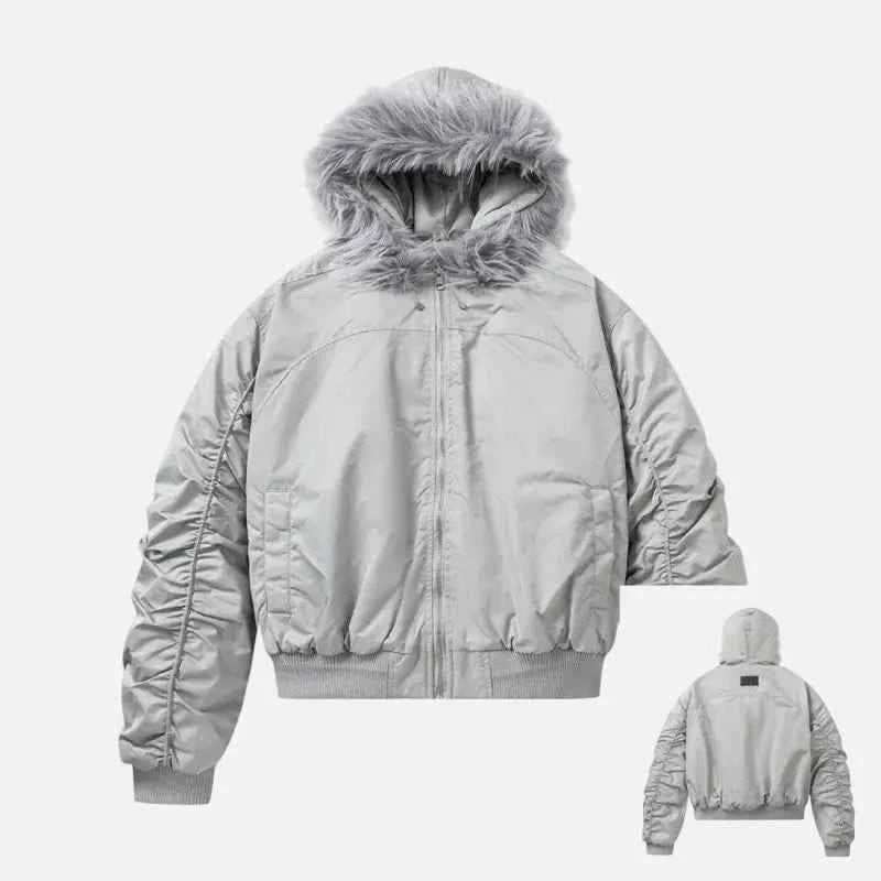 Stylish Lightweight Padded Fur Down Jacket