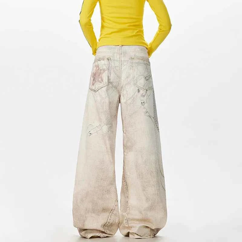 Original Laidback Look Straight Tube Wide Leg Jeans