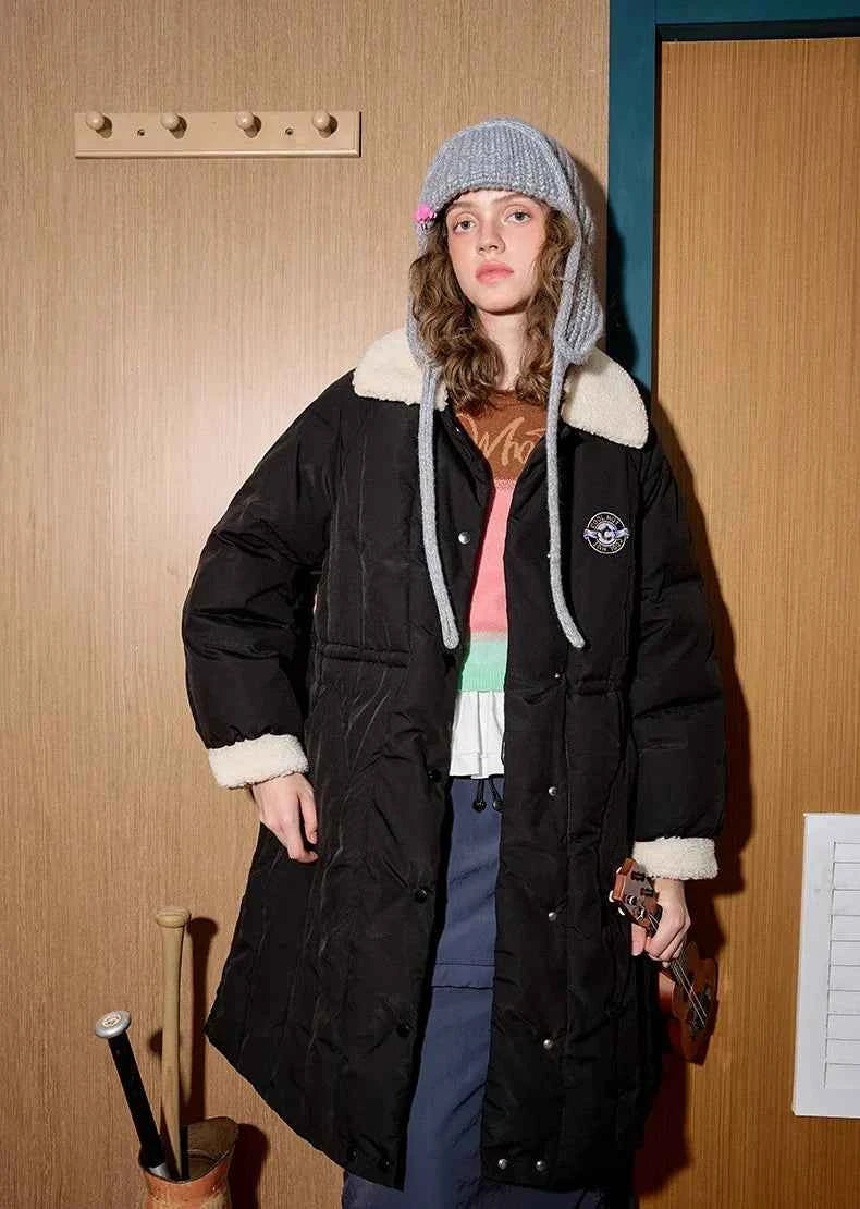 Winter Academic Quilted Mid-Length Puffer Coat