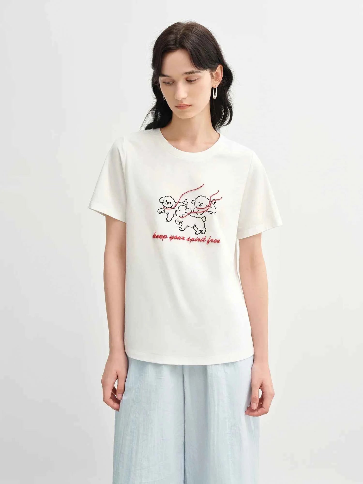 Flattering Summer Embroidered T-Shirt