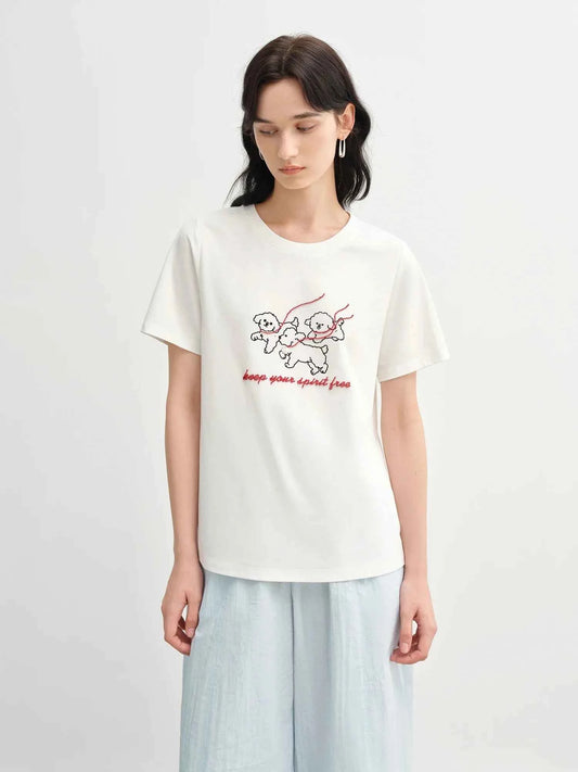Flattering Summer Embroidered T-Shirt