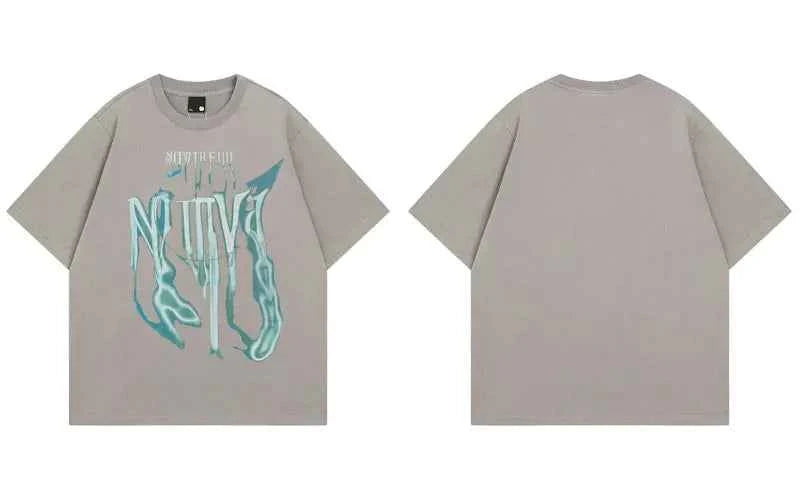 Oversized Cozy Grunge Graphic Printed T-Shirt