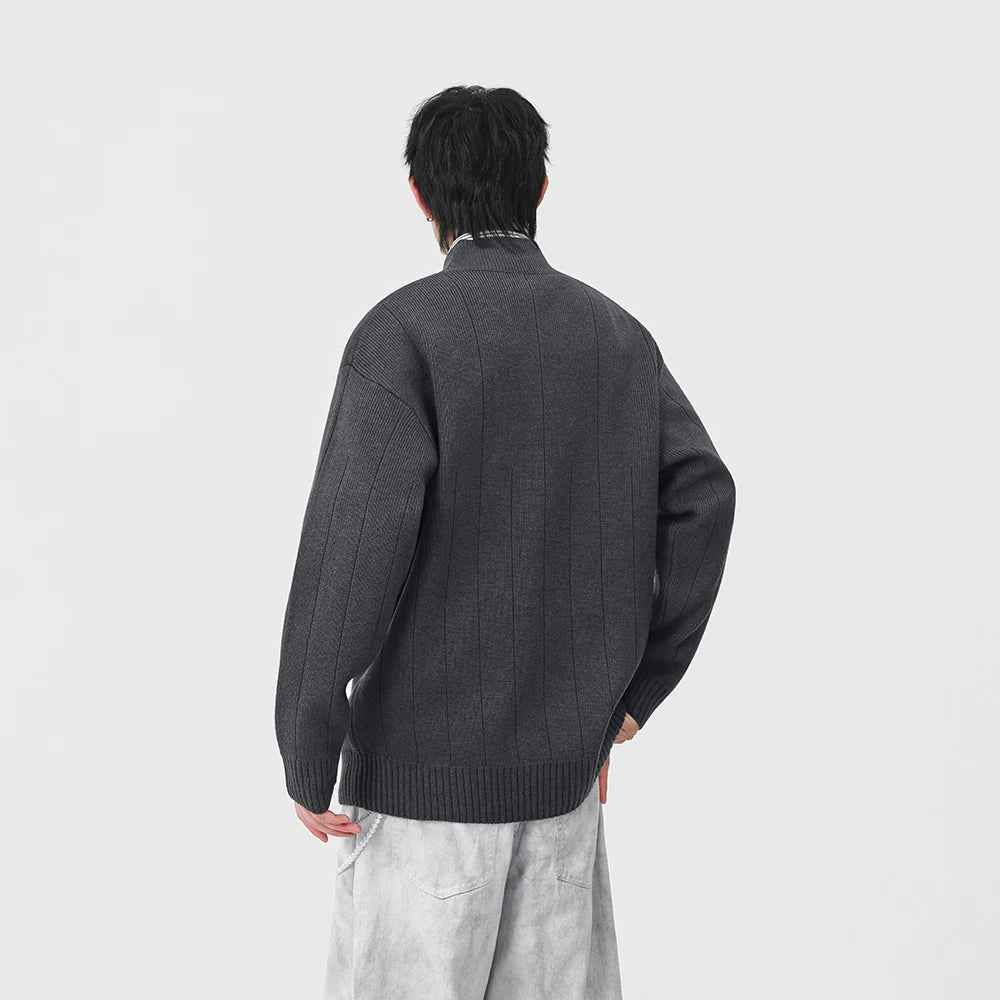 Essential Solid Color Mock Neck Jumper Sweater