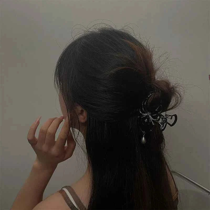 Gothic Sweet Black Spider Hair Claw Clips