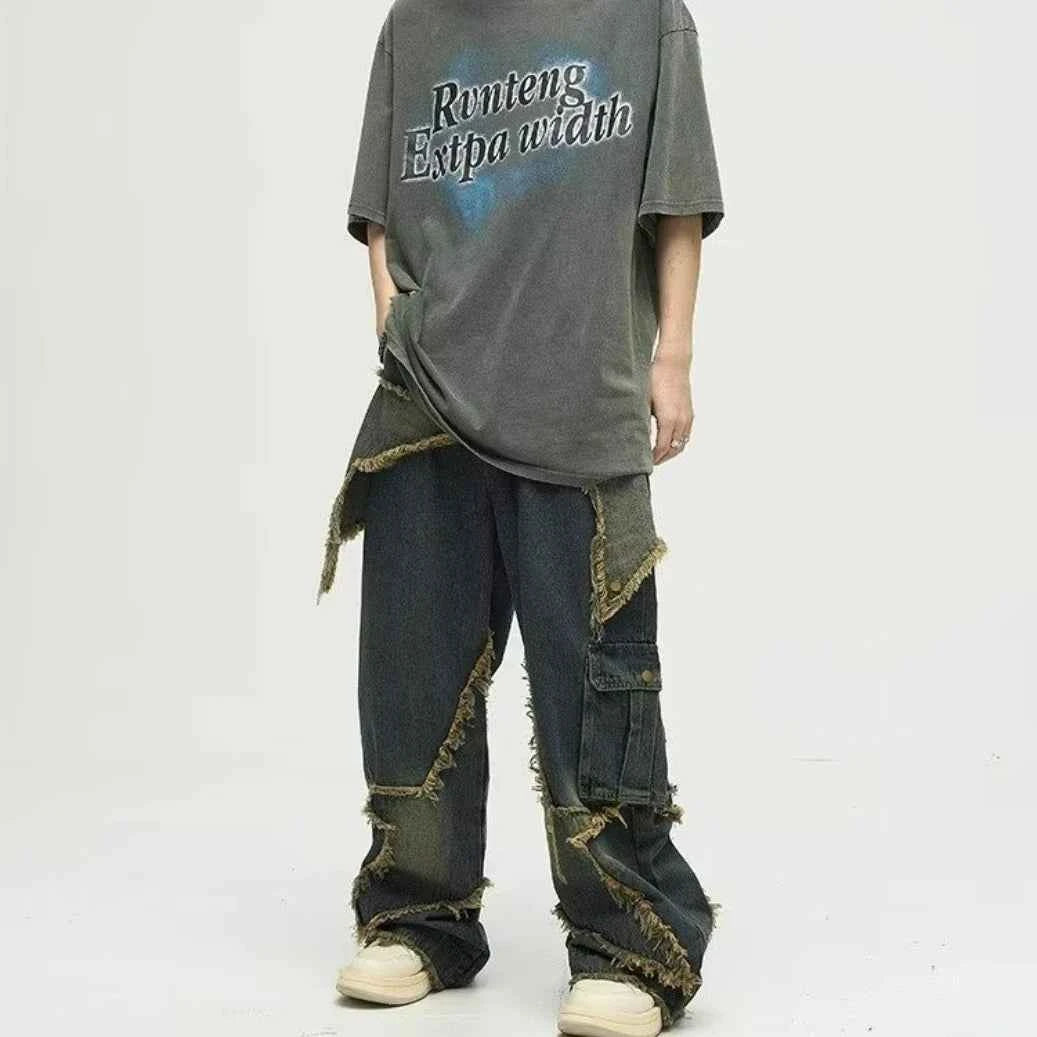 Work & Play Retro Design Five Star Straight Jeans