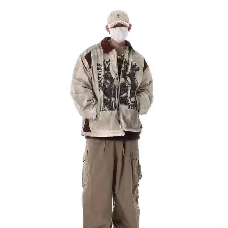 Retro Doberman Double Layered Jacket - Oversized Technical Streetwear Shell