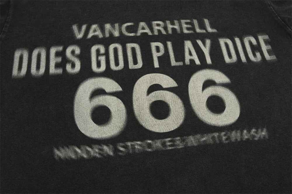 Y2K Distressed Dice Print Casual Short Sleeve T-Shirt