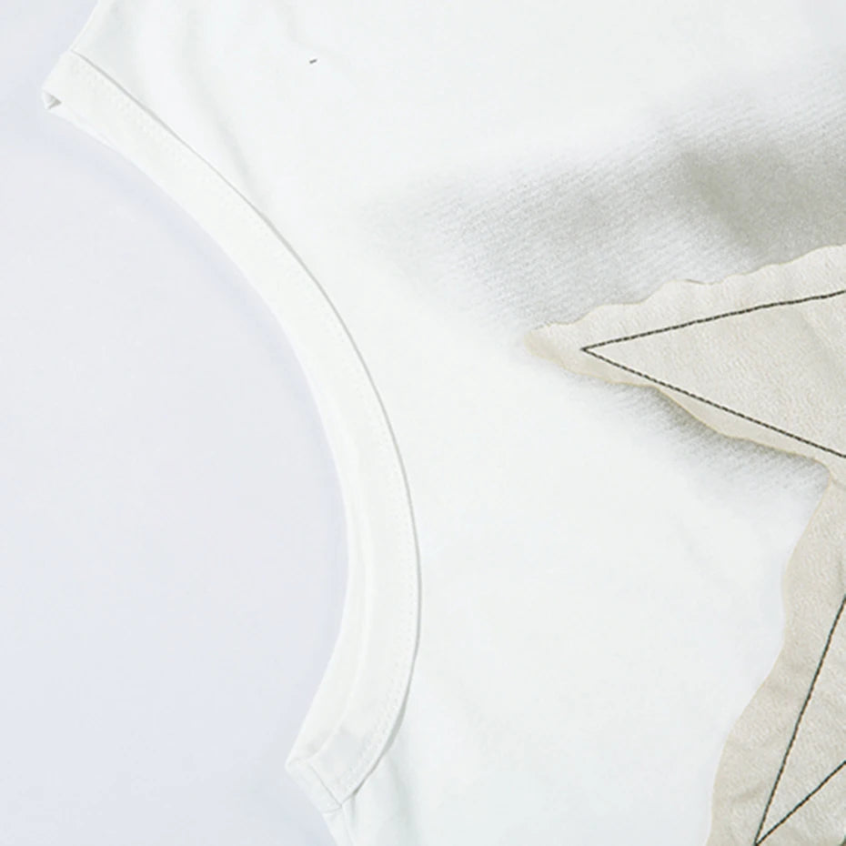 Star Patchwork Streetwear Oversized Vest