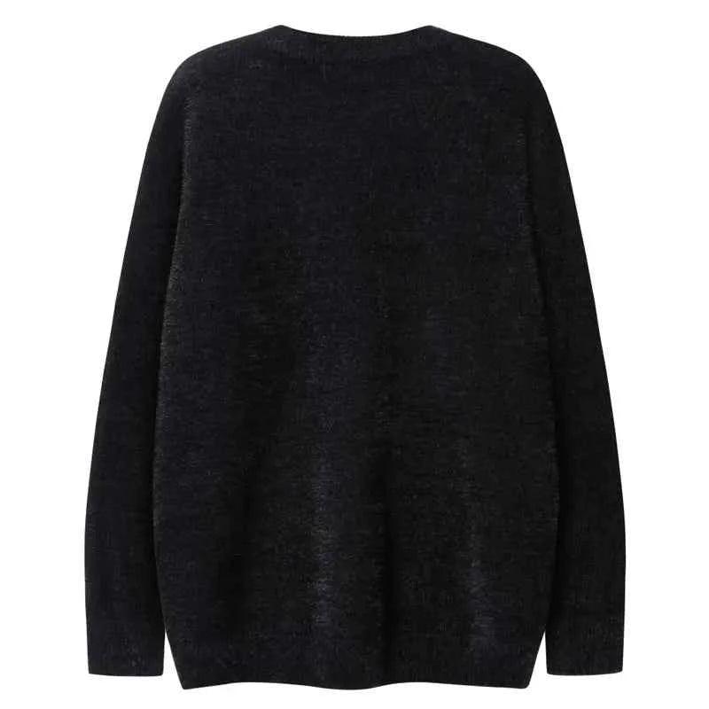 Women Cozy Fuzzy Butterfly Knitted Casual Sweater