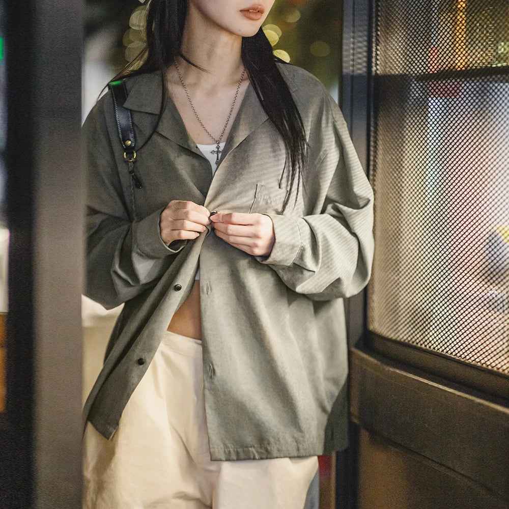 Retro Oversized Cuban Collar Spring Shirt