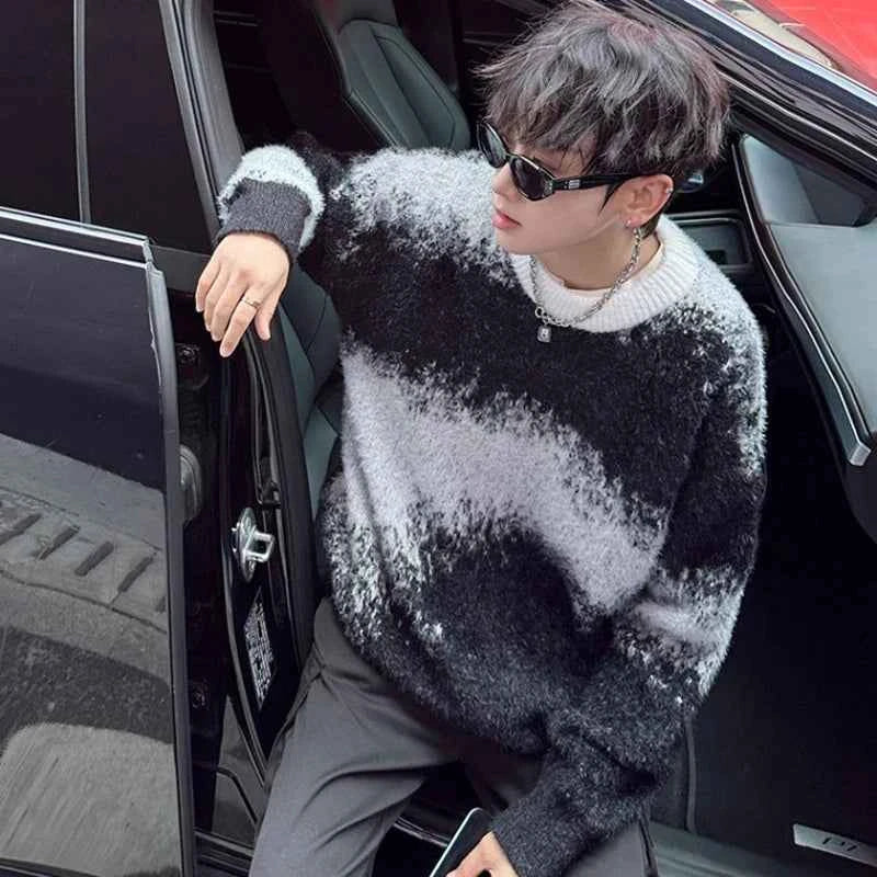 Streetwear Casual Vintage American Style Knitted Sweater
