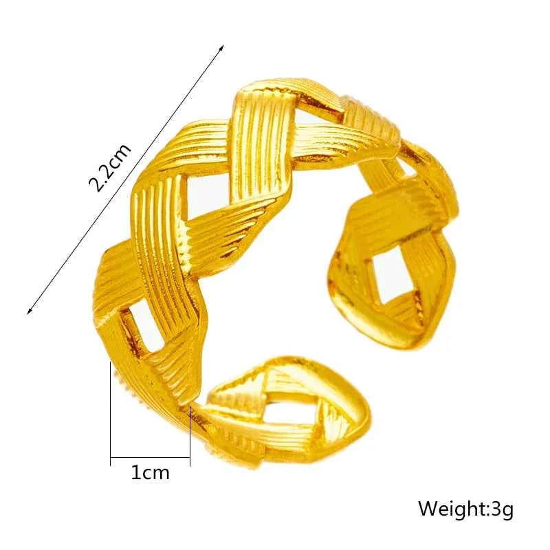 Cross Cutout Stainless Steel Open Ring