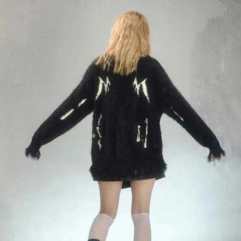 Gothic Distressed Grunge Knitted Sweater