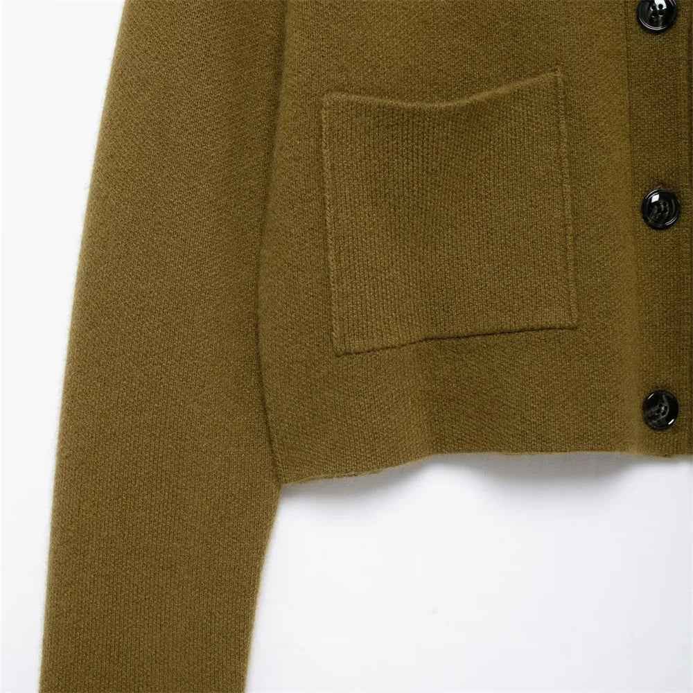 American Style Vintage Long-Sleeved Cardigan