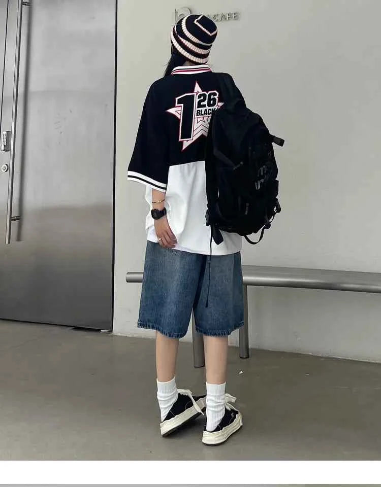 Summer Essential Mid Loose Baggy Denim Short