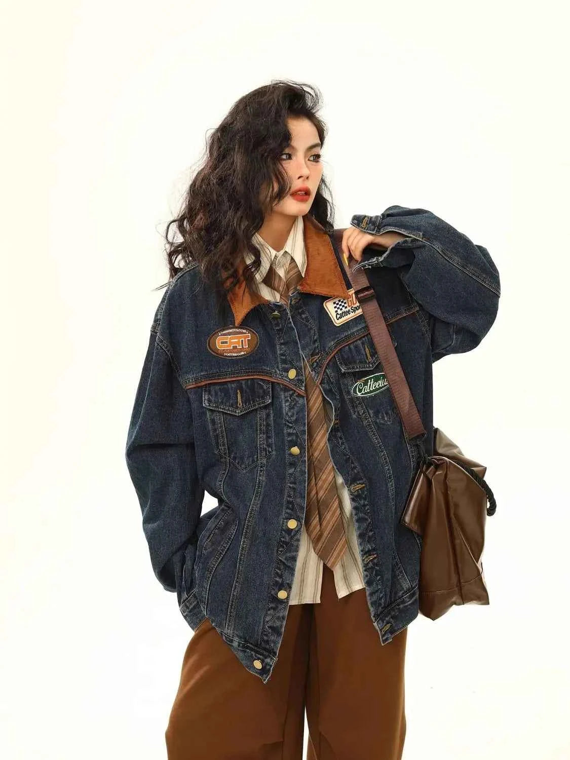 Y2K American Winter Loose Denim Jacket