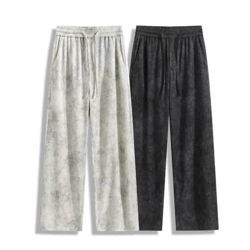 Versatile Textured Tie Dye Wide Leg Jogger
