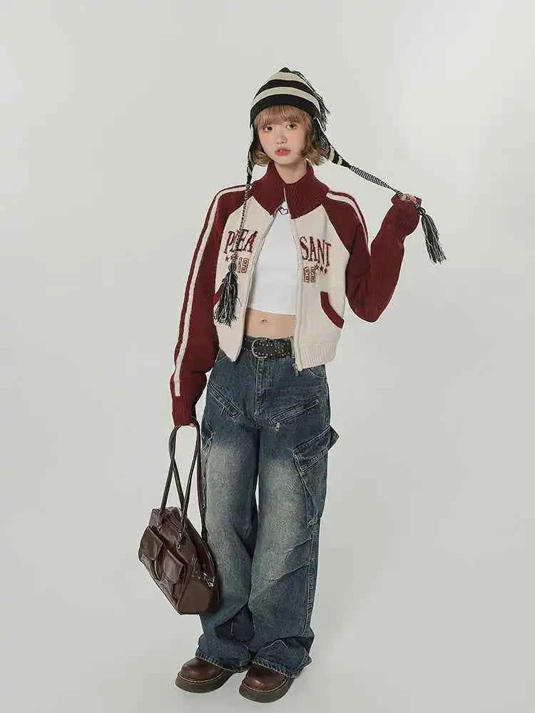 Vintage American Style High Neck Sweatshirt