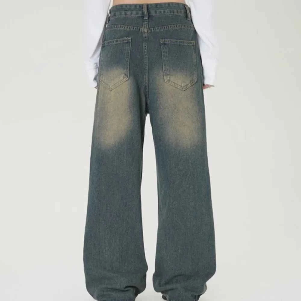 Elevated Solid Color Straight Baggy Jeans