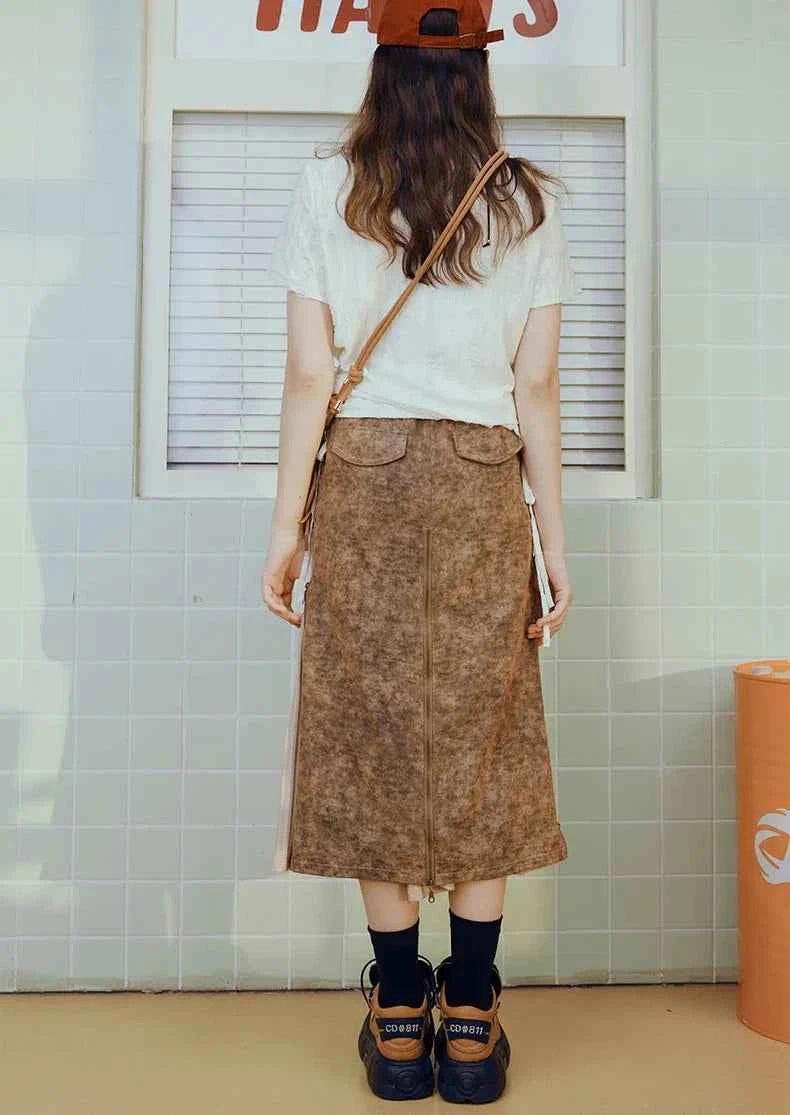 Y2K Star Print Oversized Drawstring T-Shirt