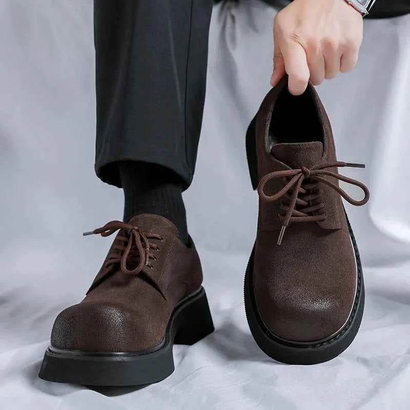 British Style Retro Leather Platform Leather Shoes