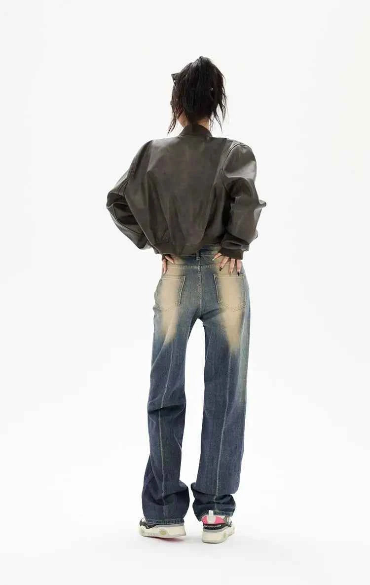 Women Vintage American Motorcycle Leather Jacket