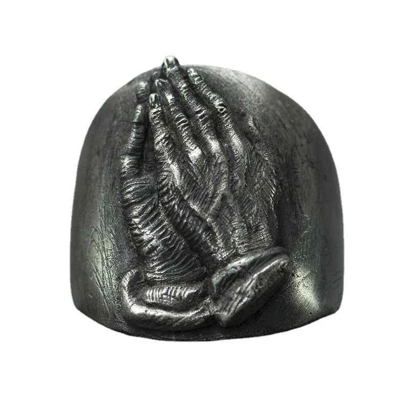 Vintage Punk Prayer Hands Finger Ring