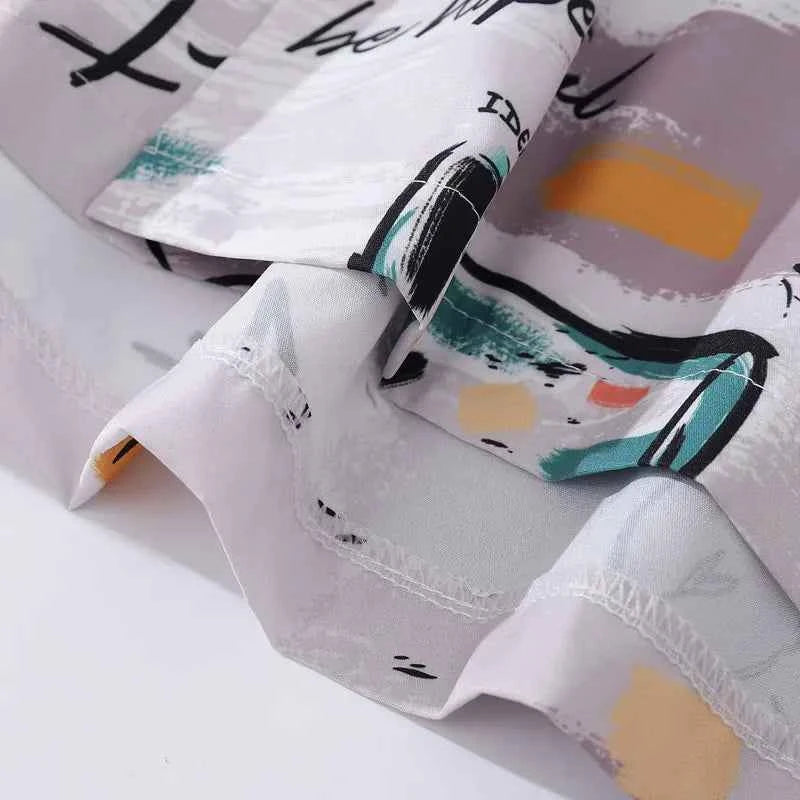 Unique Graffiti Flexible Short Sleeve Beach Shirt