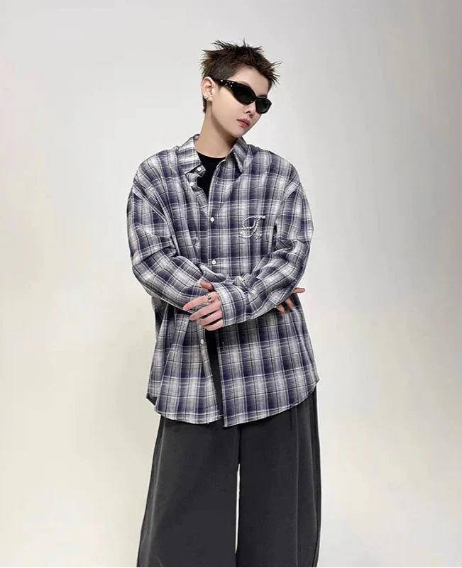 Premium Y2K Oversized Casual Stripe Button Shirt - Luxuryurbanwear