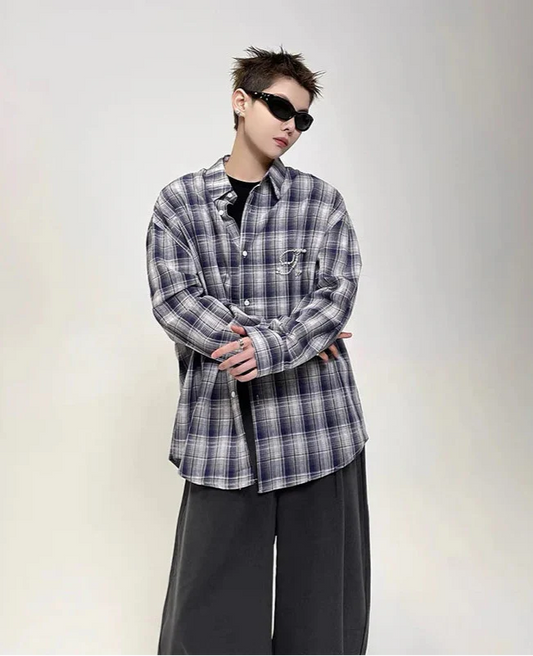Premium Y2K Oversized Casual Stripe Button Shirt - Luxuryurbanwear