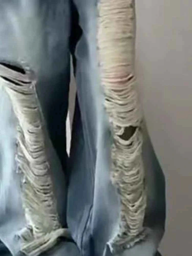 Vintage Ripped Hip Hop Wide Leg Jeans
