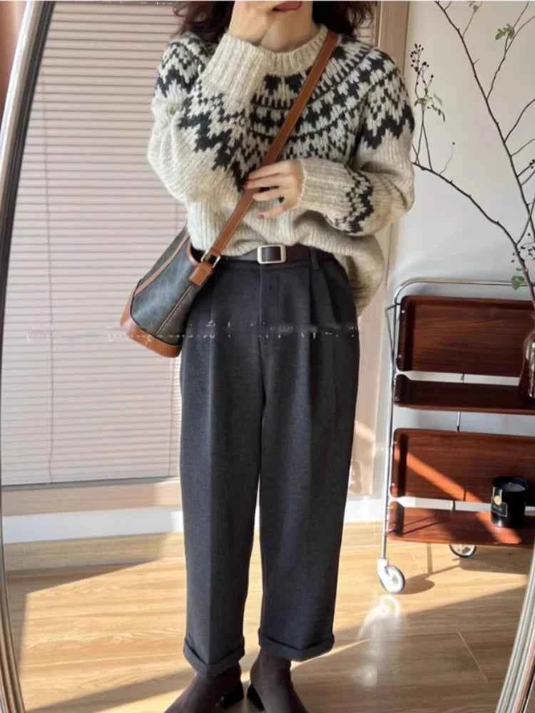 Soft Retro Fair Isle Knit Sweater