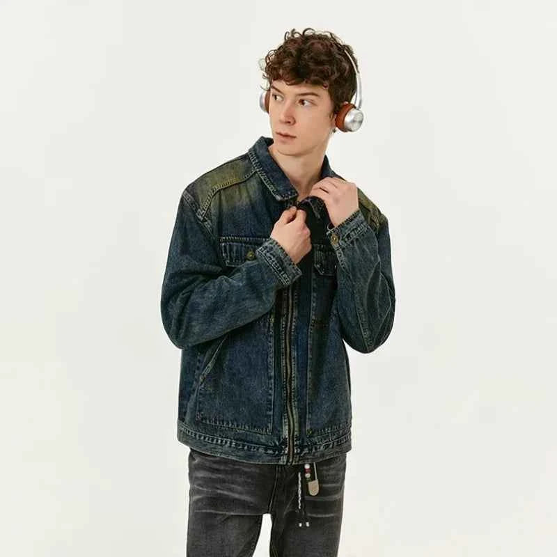 Streetwear American Style Old Washed Denim Jacket