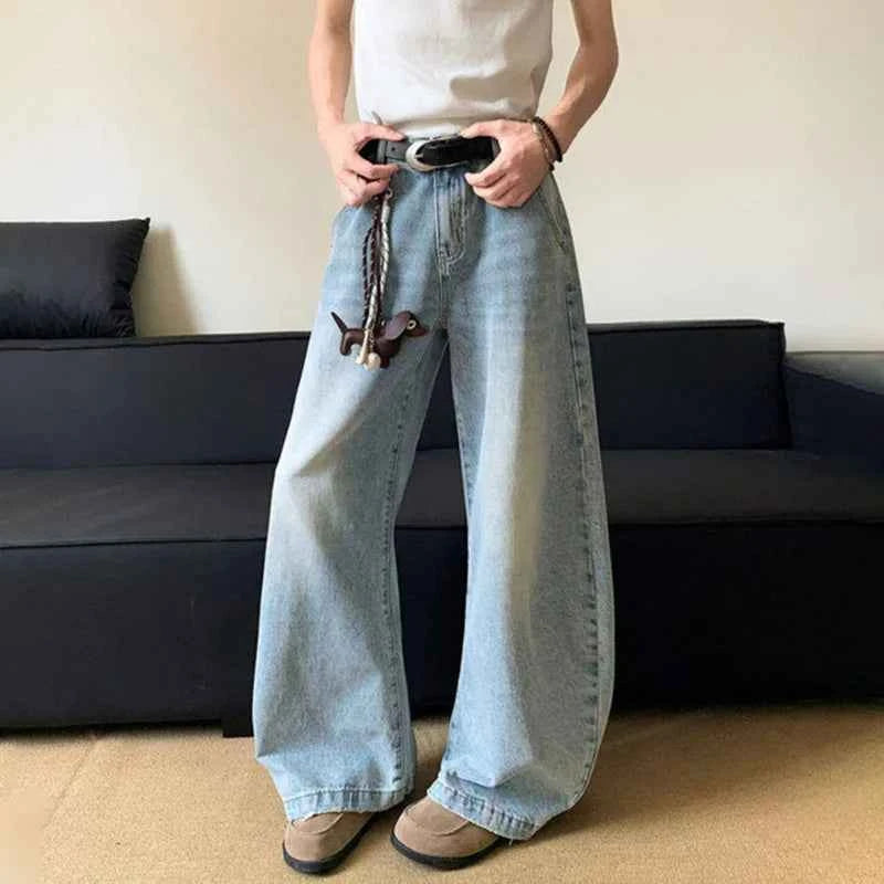 Vintage Summer Washed Loose Wide Leg Jeans