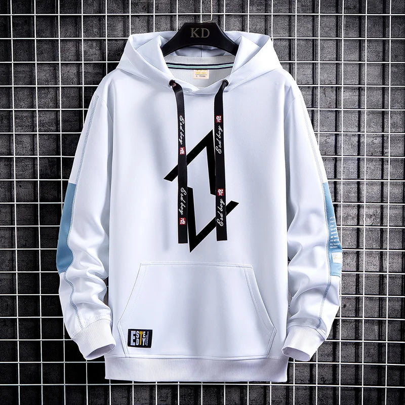 Gridline Contrast Hoodie