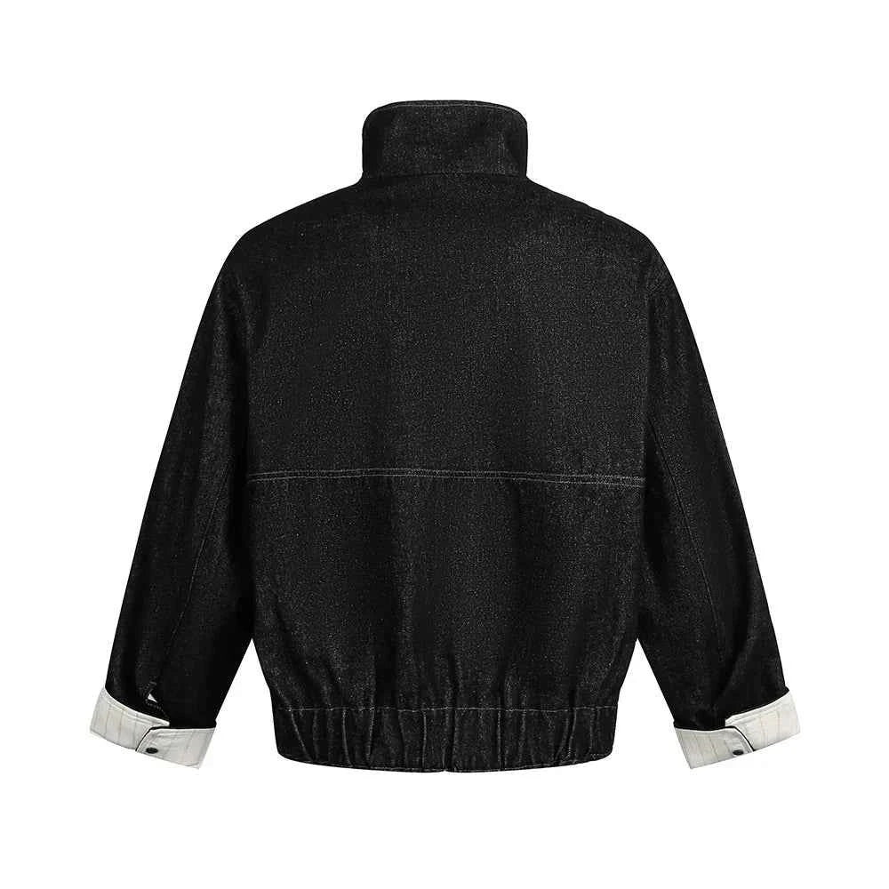 Streetwear Spliced Fake Two Pieces Denim Jacket