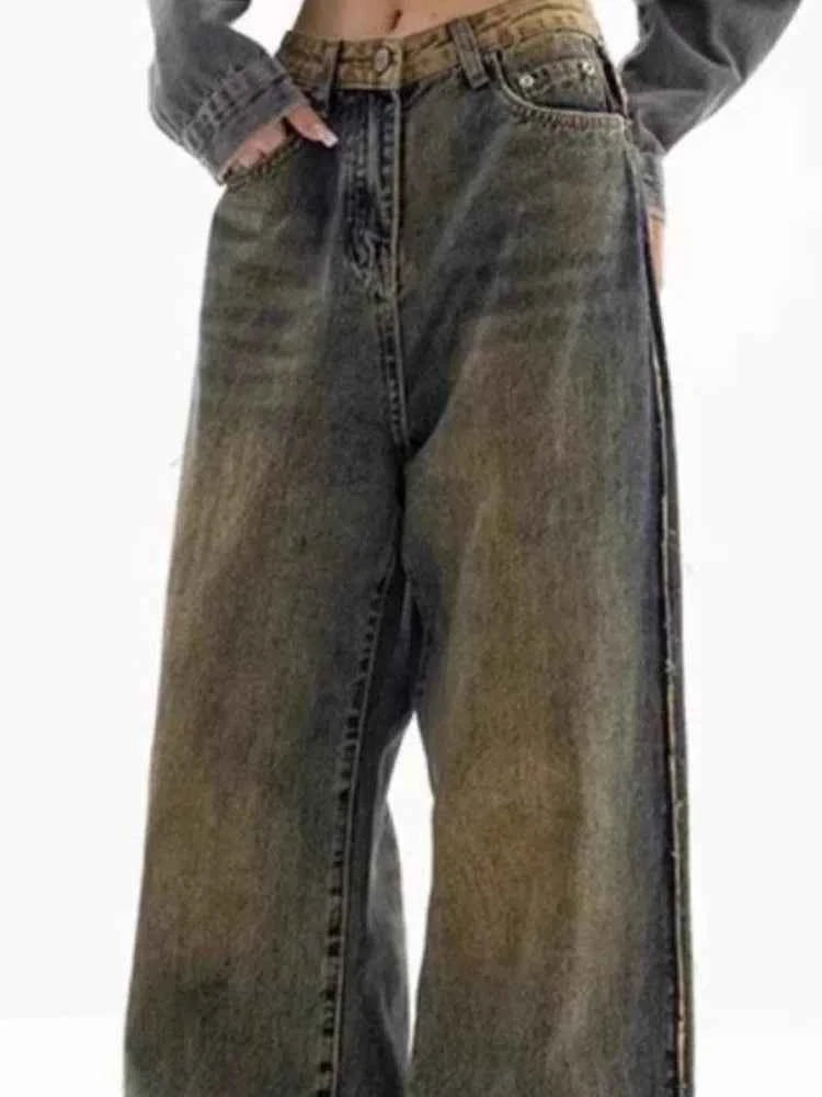 Vintage Casual Staple High Waist Wide Leg Jeans