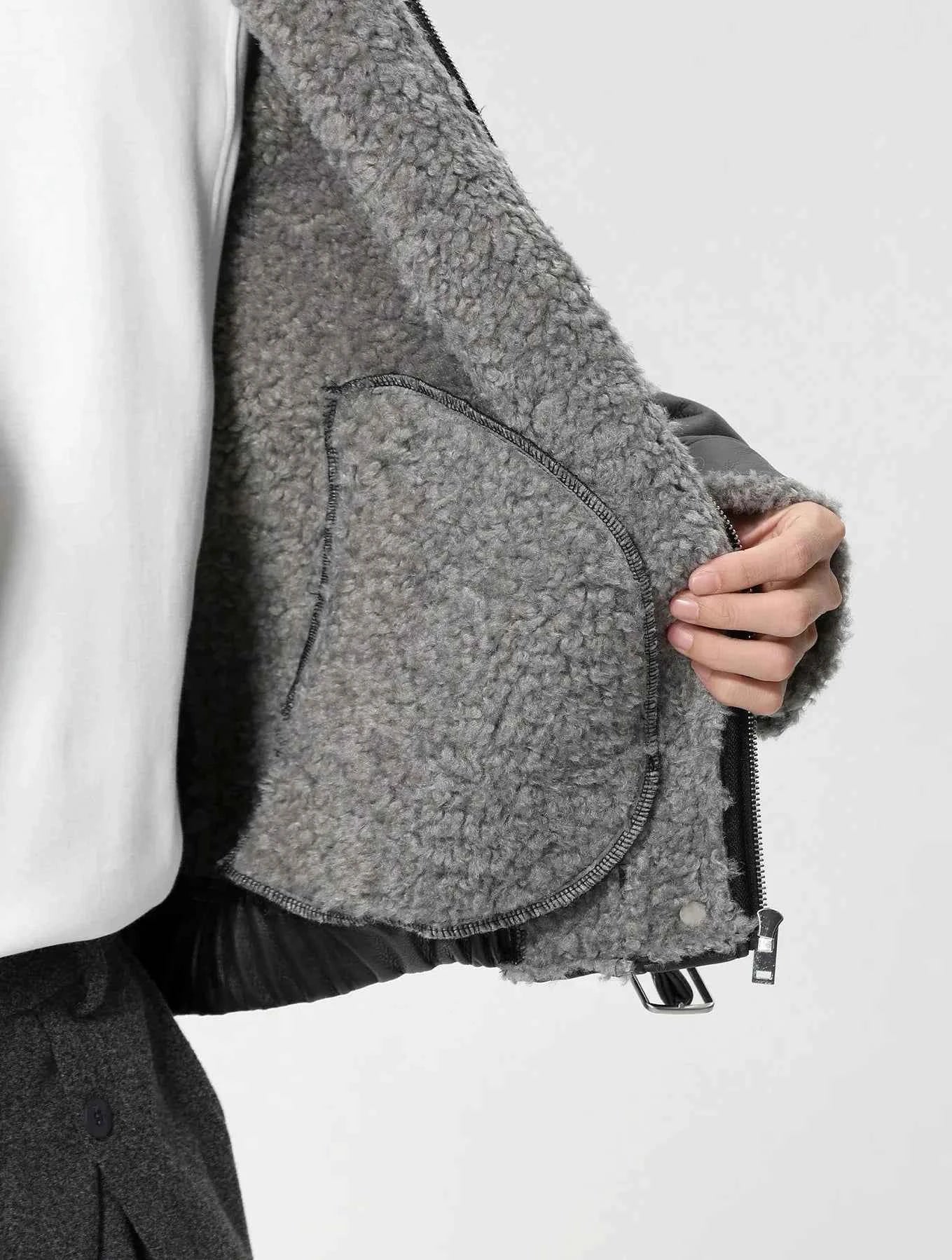 Effortless Warm Fleece Lined Leather Jacket